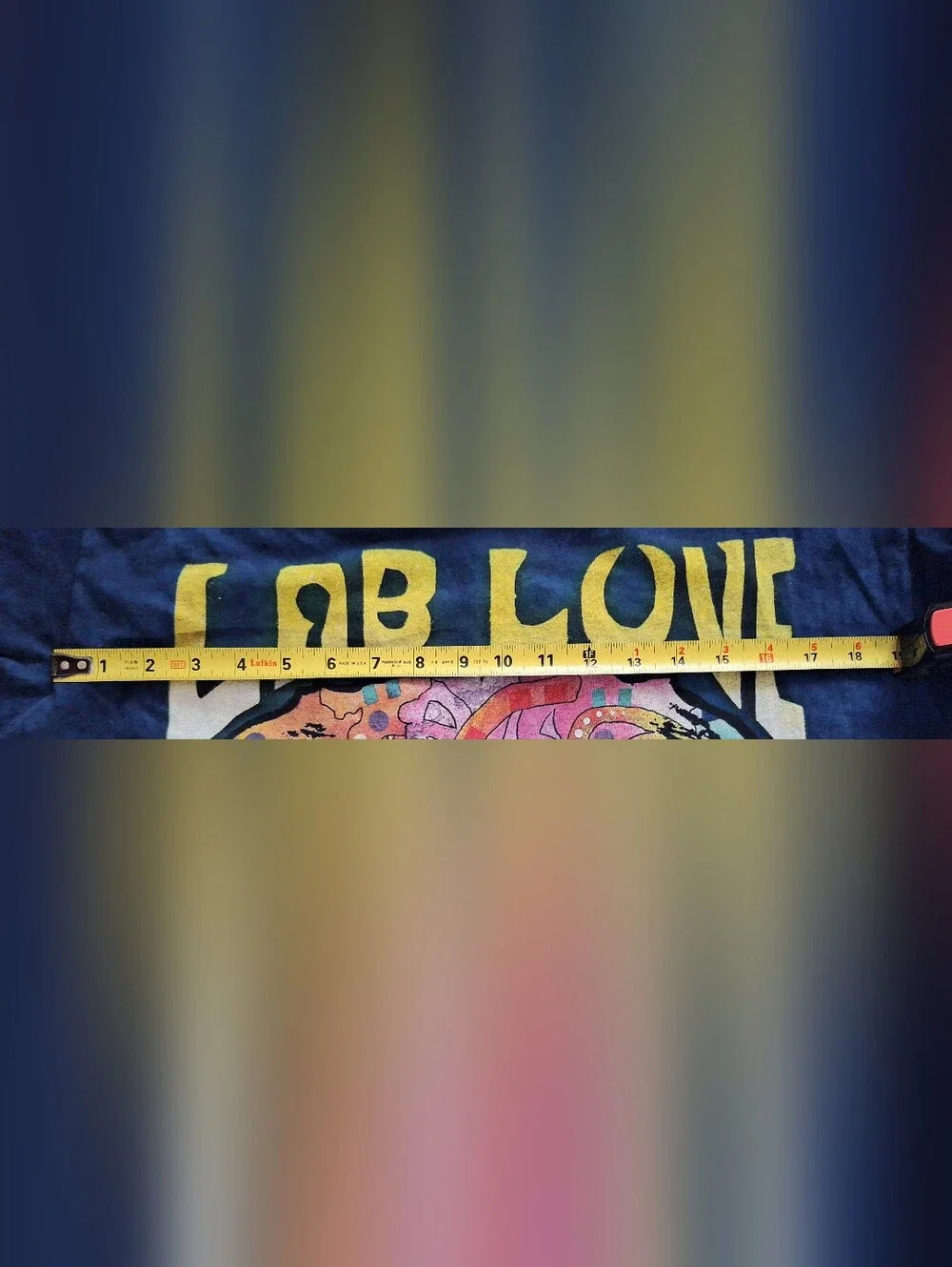 Lab Love Colorful Labrador Dog Tee - Navy Blue